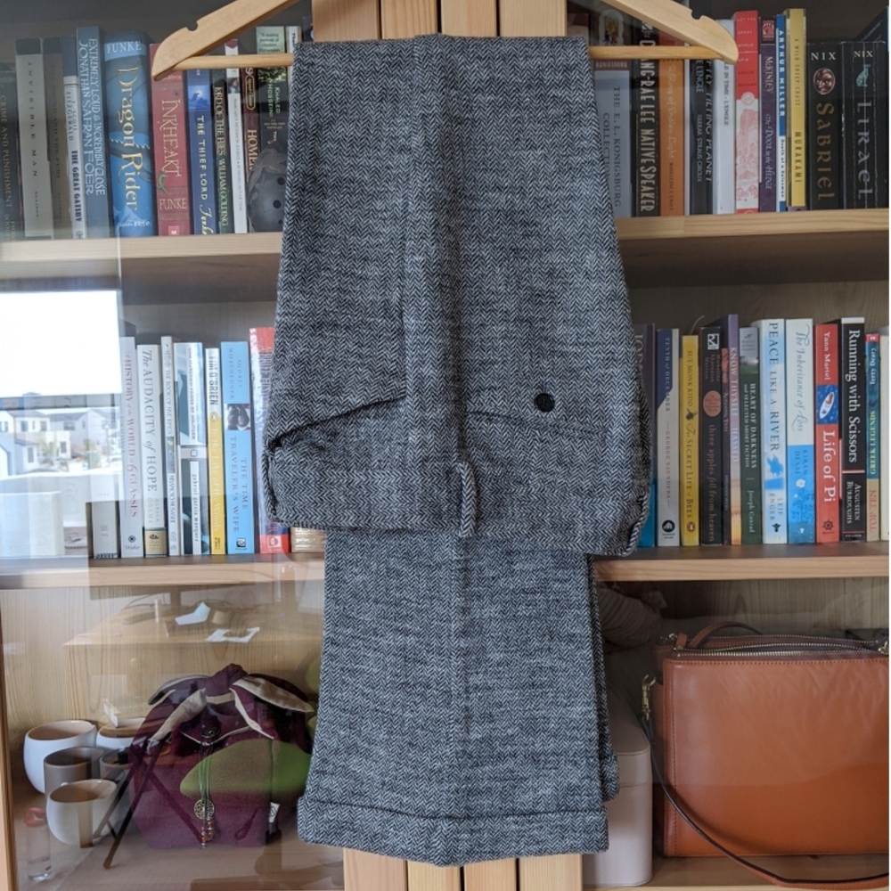 EUC Theory stretchy herringbone trousers (size 0)